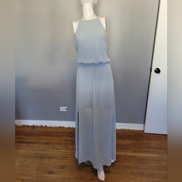 Show Me Your MuMu Heather Halter Dress in Dusty Blue, VGUC, Size S - Picture 2 of 7